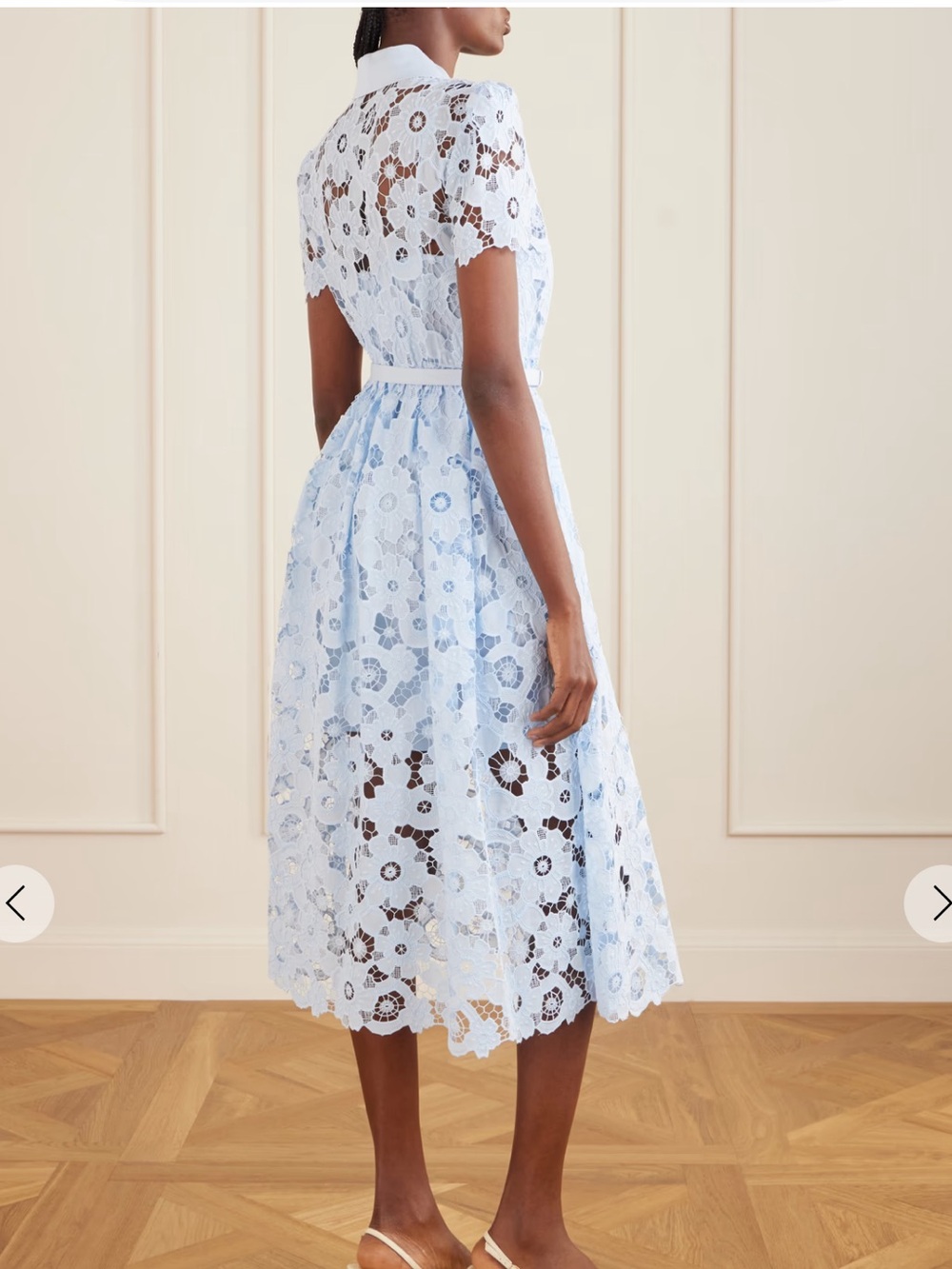 Self- Portrait Blue Lace Midi Dress- Size 4 - Picture 6 of 10